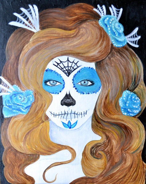 Dia de los Muertos -Day of the Dead Katrina 8x10 Portrait face painting