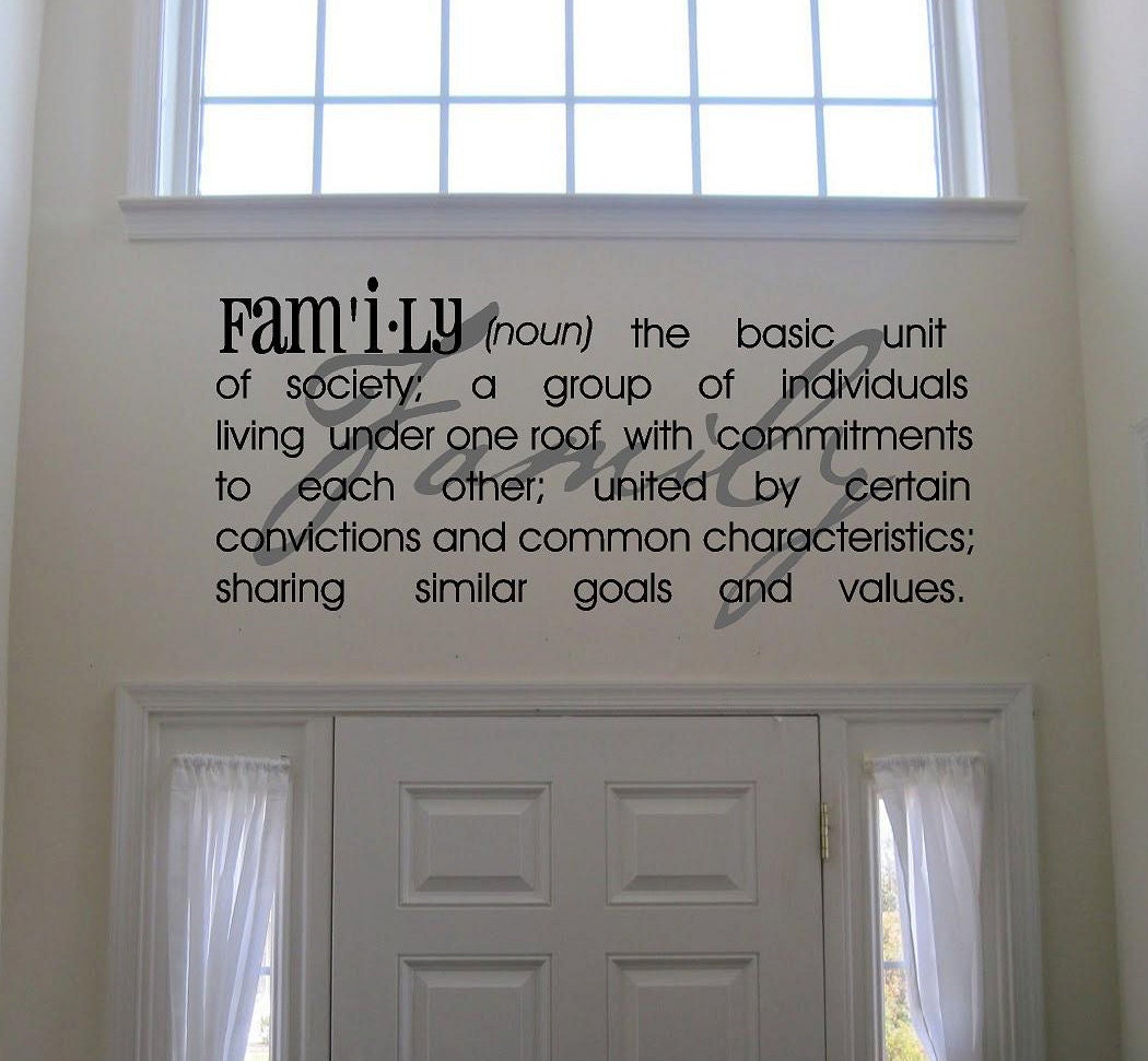 Family Definition -Vinyl Lettering wall words graphics Home decor itswritteninvinyl