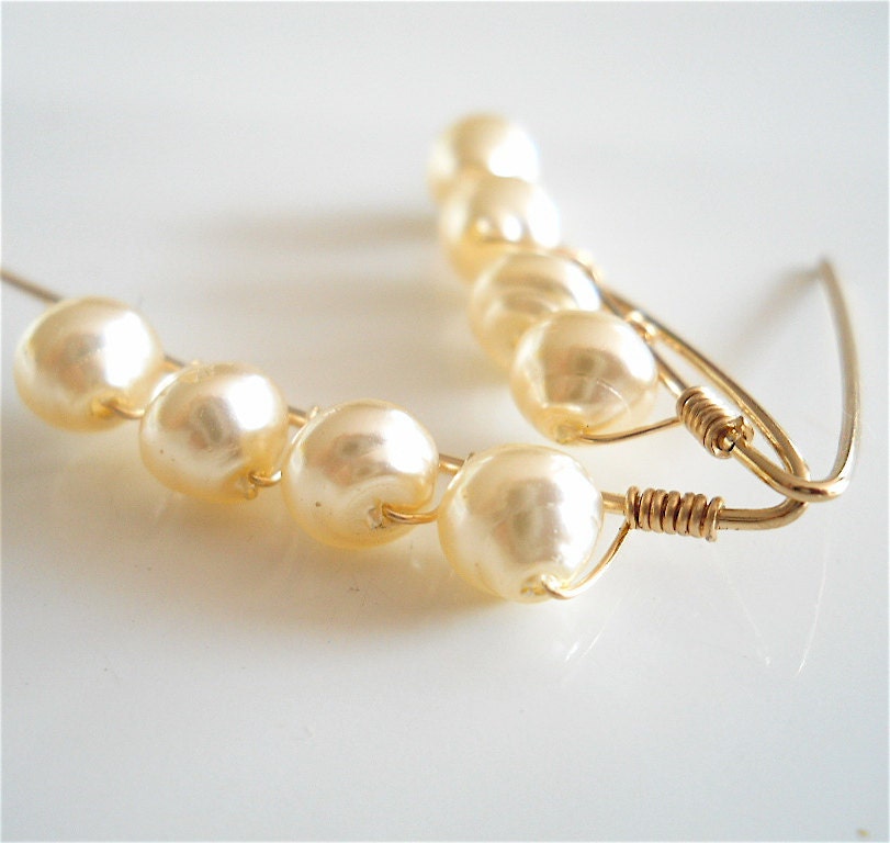 Glass Pearl Earrings Vintage Guterman Glass by YOURDAILYJEWELS from etsy.com