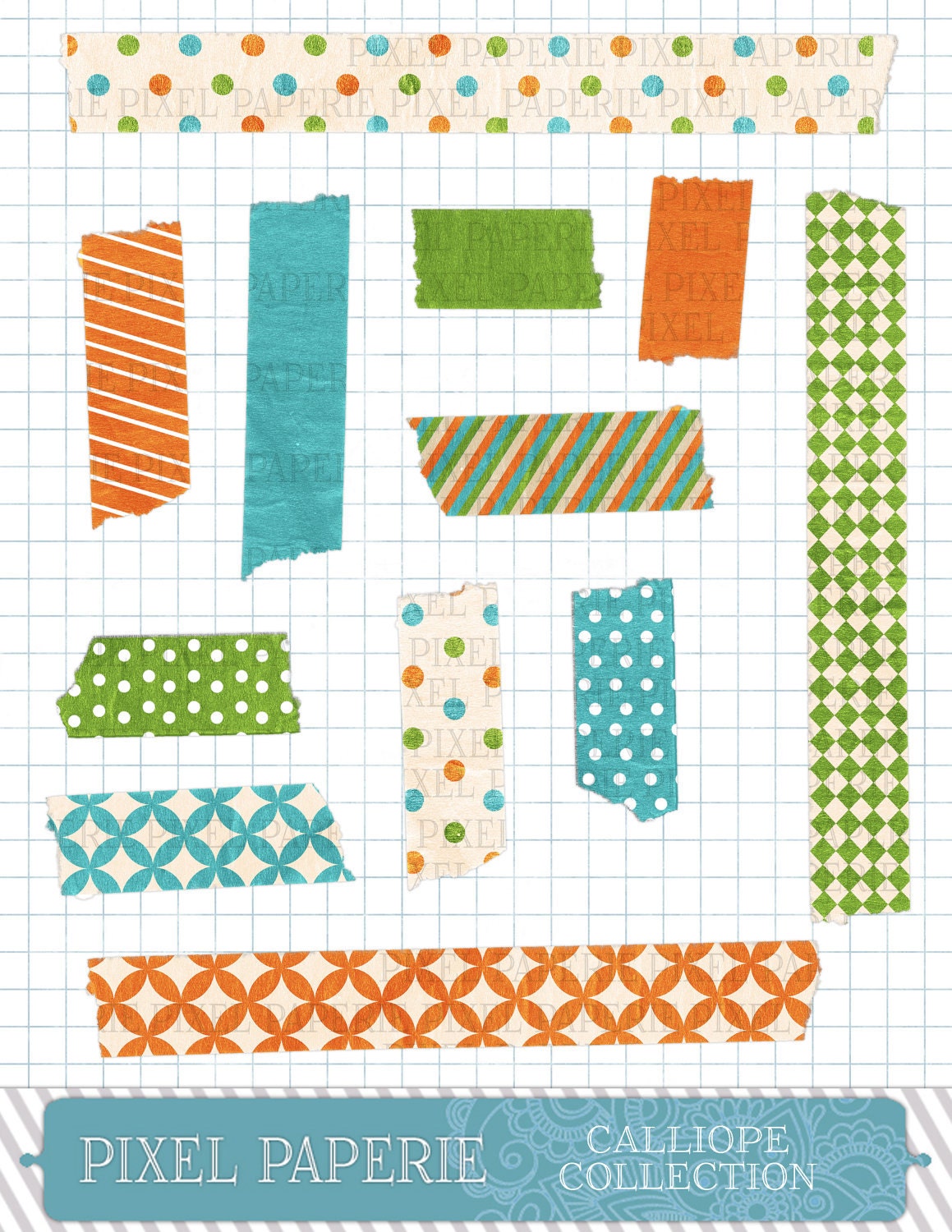 Calliope Collection DIGITAL Washi Tape (Personal and Limited Commercial Use)