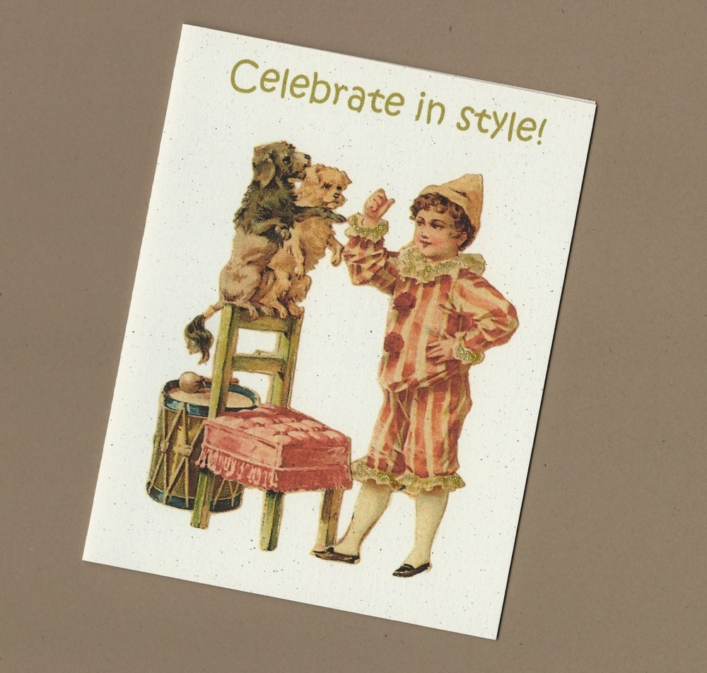 Circus Birthday Card, dogs birthday card