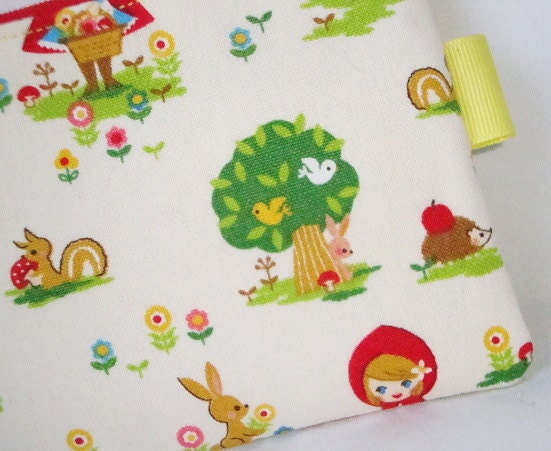Little Red Riding Hood Zippered Pouch  White by WolfBait on Etsy from etsy.com