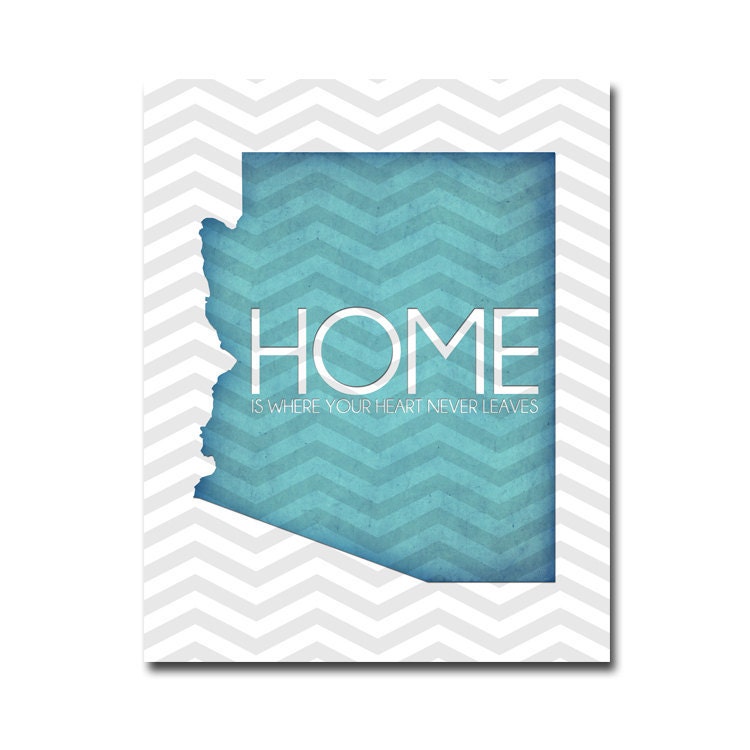 Arizona HOME Poster - 8x10 Digital Art Printable (.JPG) 300dpi - You Choose the COLOR