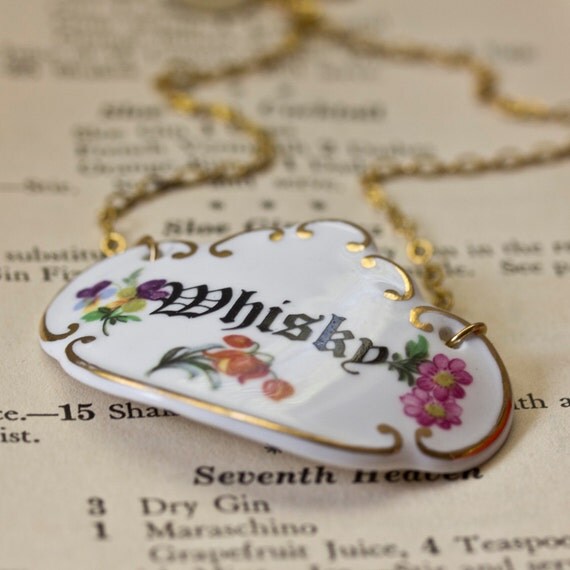 vintage COMMODORE No. 1 COCKTAIL necklace -WHISKEY