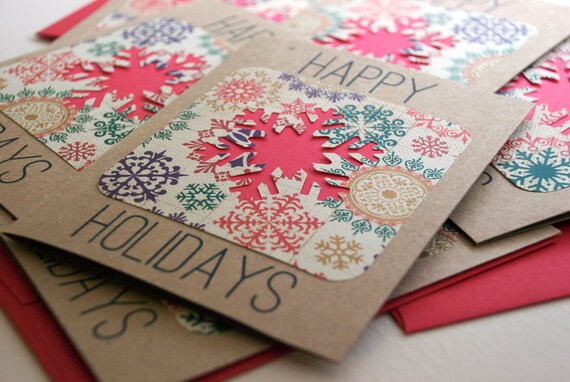 Happy Holidays Cards Set of 6