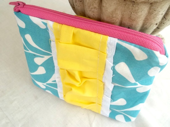 5X7" Zippered Pouch- Happy Turquoise