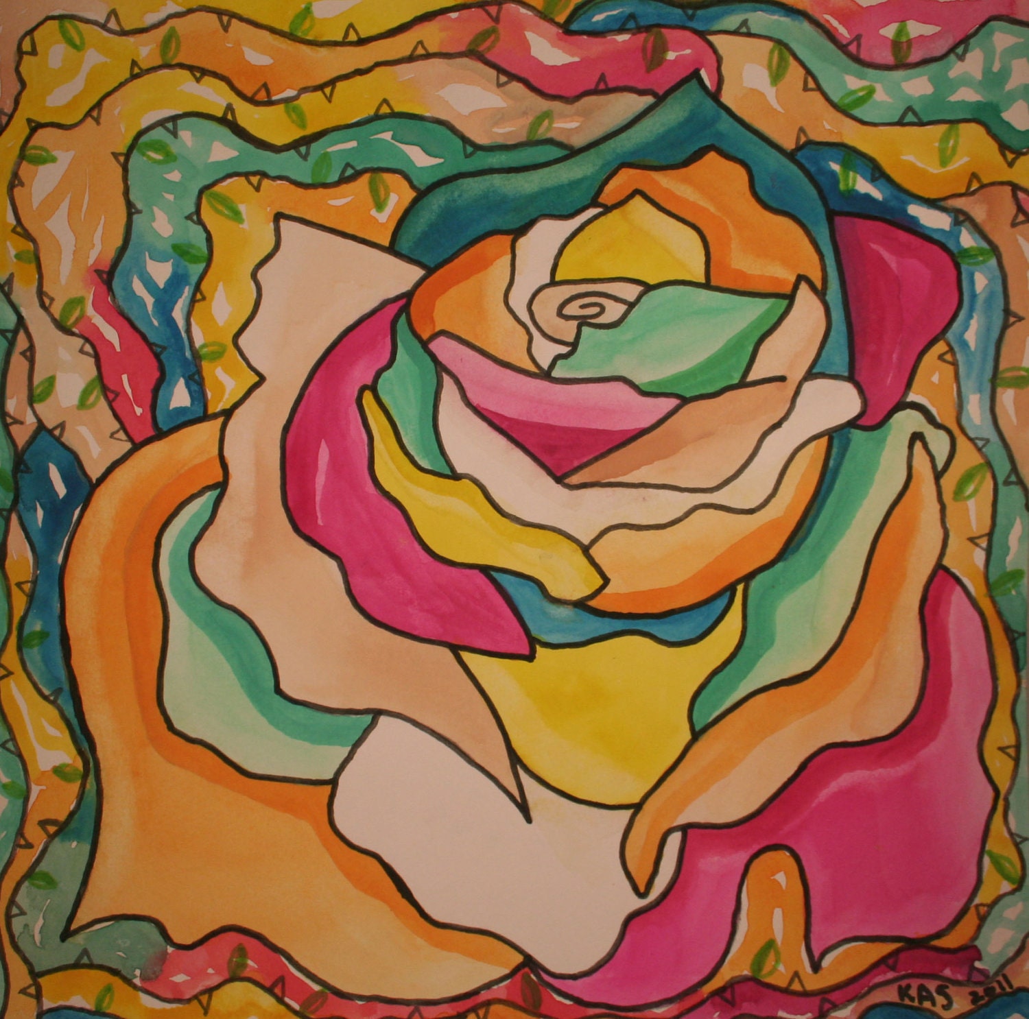 Watercolor Painting: Dreamy Rose