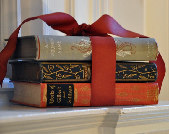 Set of 3 Vintage Rare Books with Beautiful Illustrated Bindings, 1890s - 1930s