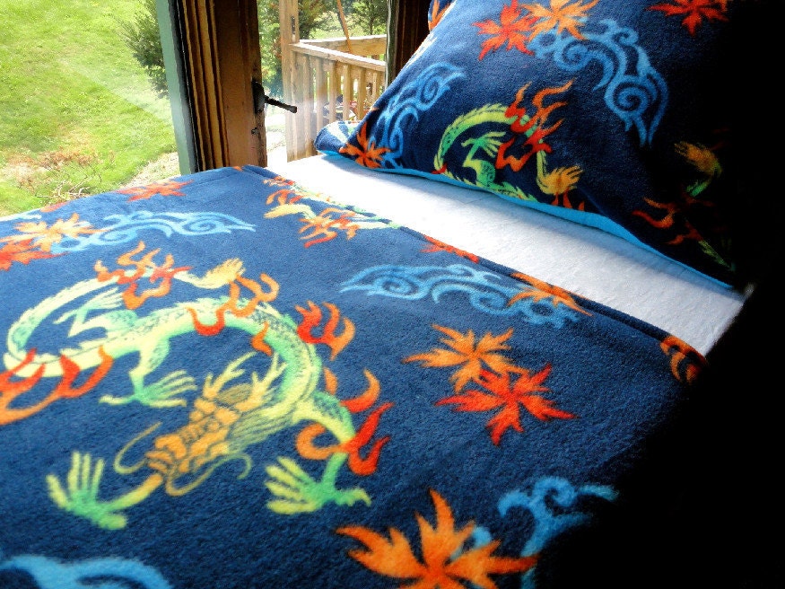 "Chinese Dragons" Baby/Toddler Fleece Blanket Set - $95