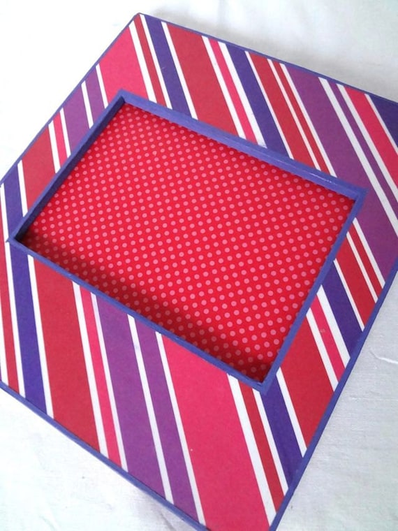 Red and Purple Stripe Picture Frame