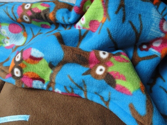 "Owls at Midnight" Fleece Baby/Toddler Blanket - $40