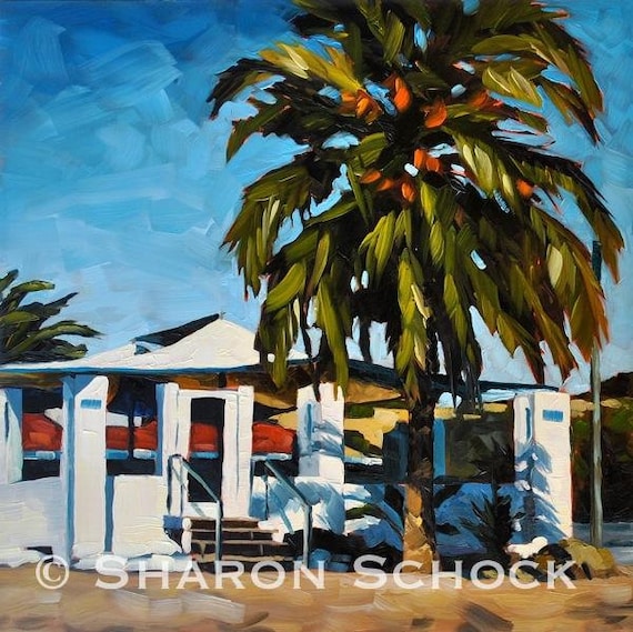 Santa Barbara Oil Painting -  12x12 - Shoreline Beach Cafe