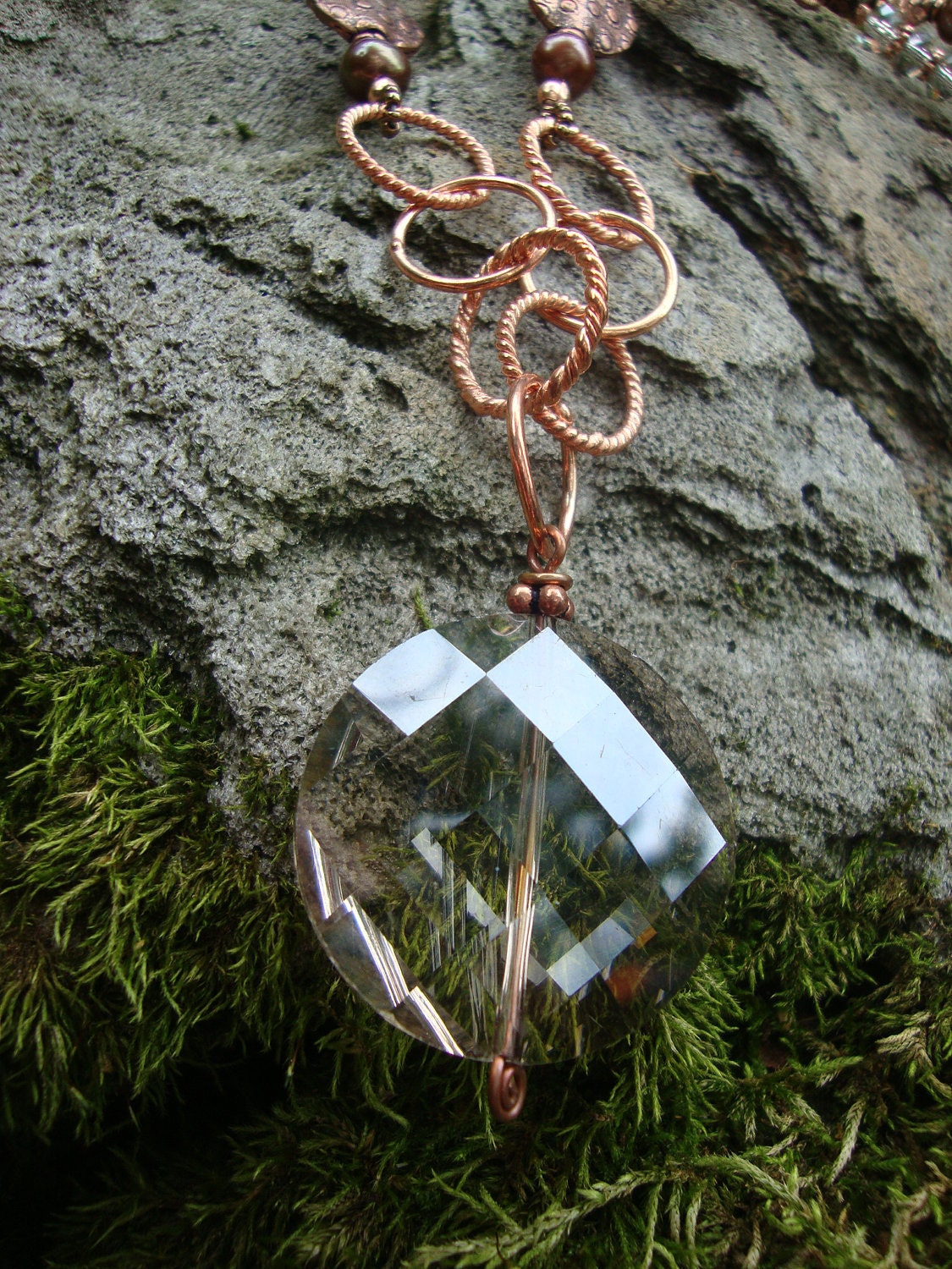 Champagne Crystal And Copper Necklace Preview 1