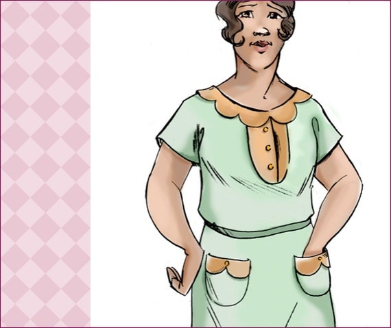NVL 1920s dustbowl dress 42 bust PLUS SIZE