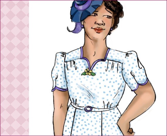 NVL 1940s Make due and Mend afternoon dress 48 bust PLUS SIZE