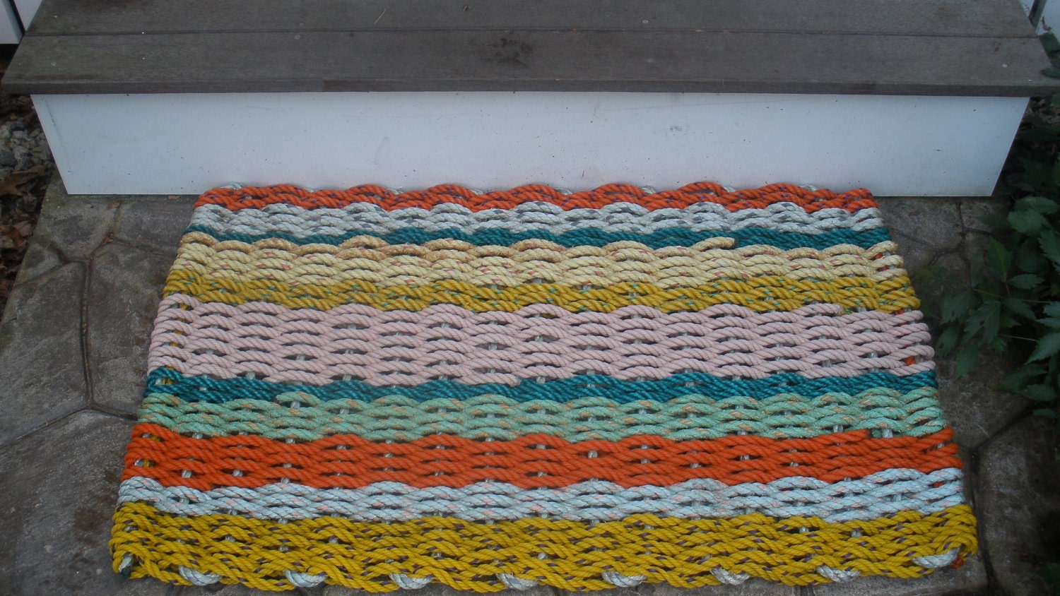 Maine Rope Mats (greens, yellows and oranges) 21" X 34"