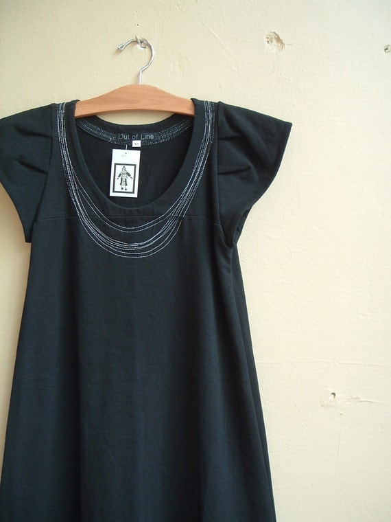 Necklace Dress Black Cotton Jersey- made to order