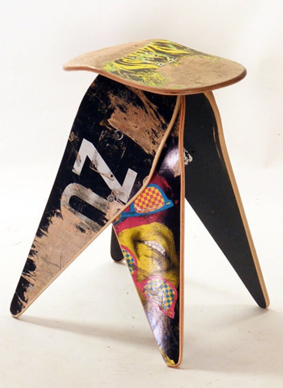 New recycled skateboard stool - 224