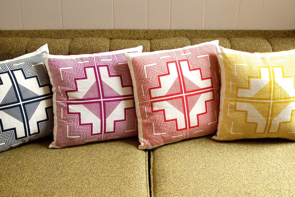 16x16 - native quilt pillow - mulberry purple