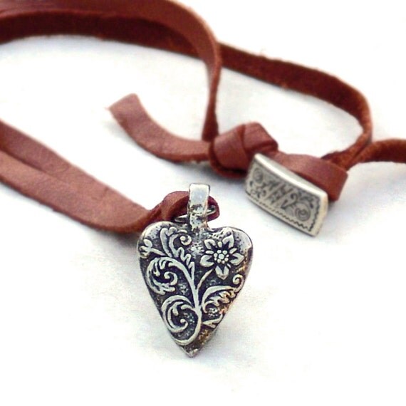 Heart Necklace Create Happiness Silver by Catherine Jeltes as galleryzooartdesigns on Etsy from etsy.com