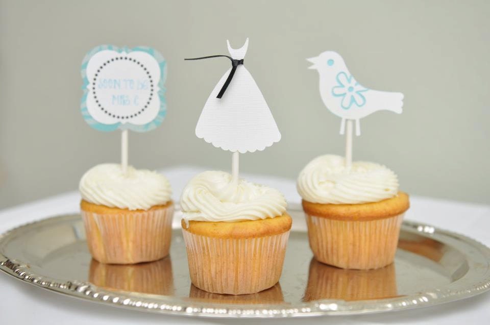 Bridal shower cupcake toppers, Bridal shower party, Wedding shower, wedding dress, cupcake toppers, 12 pieces