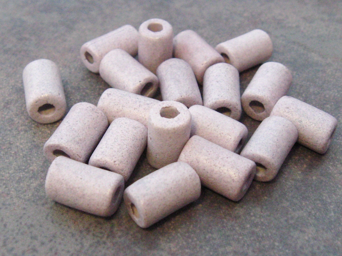 10  LAVENDER Greek Ceramic Beads Small Tube 6x10mm