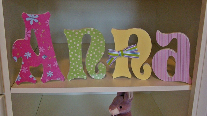 6 Inch Customized Wood Letters Nursery Home Decor Wedding