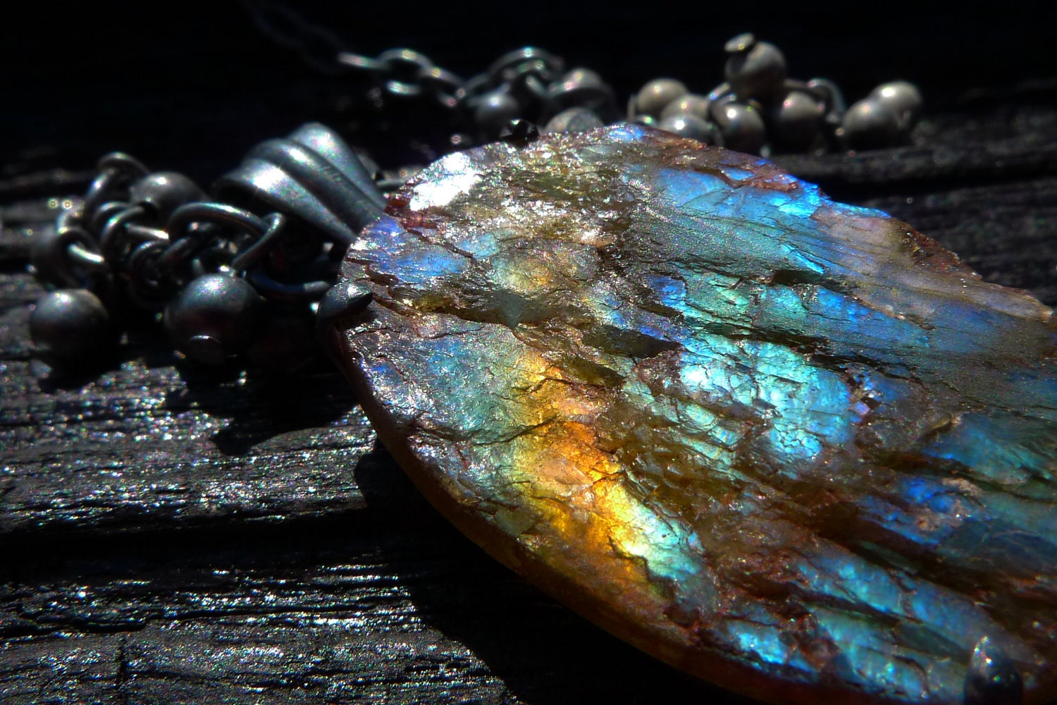 Labradorite Necklace by Beijo Flor by BeijoFlor on Etsy from etsy.com
