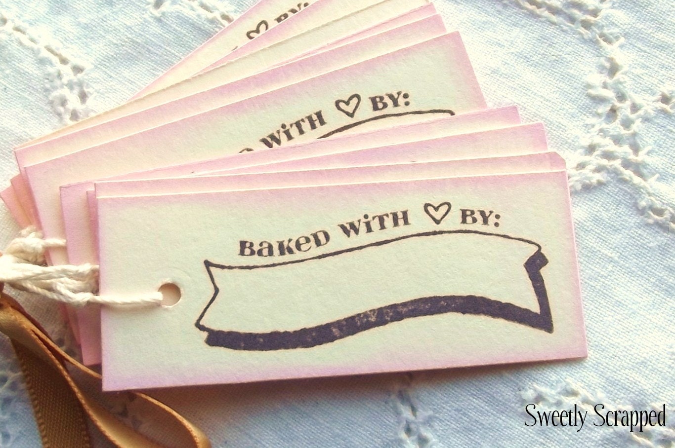 Baked with Love By Tags - Pink, Brown, Cream, Banner 10