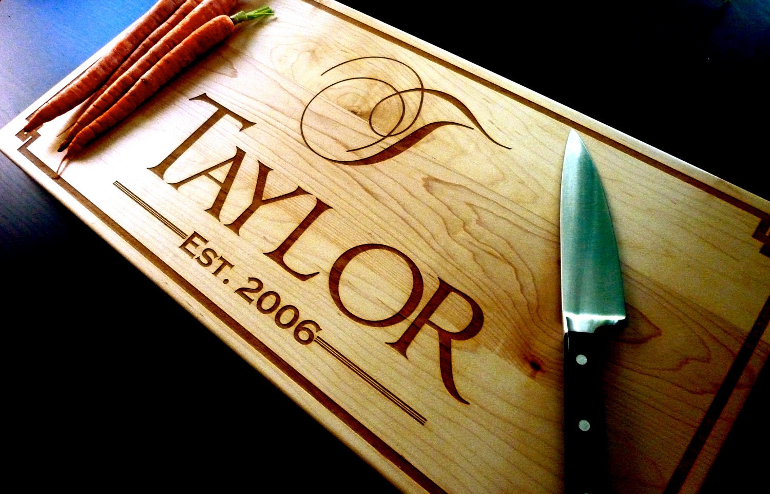 Personalized Chopping Block - Custom Engraved - Maple - 12 x 24 x 1.5
