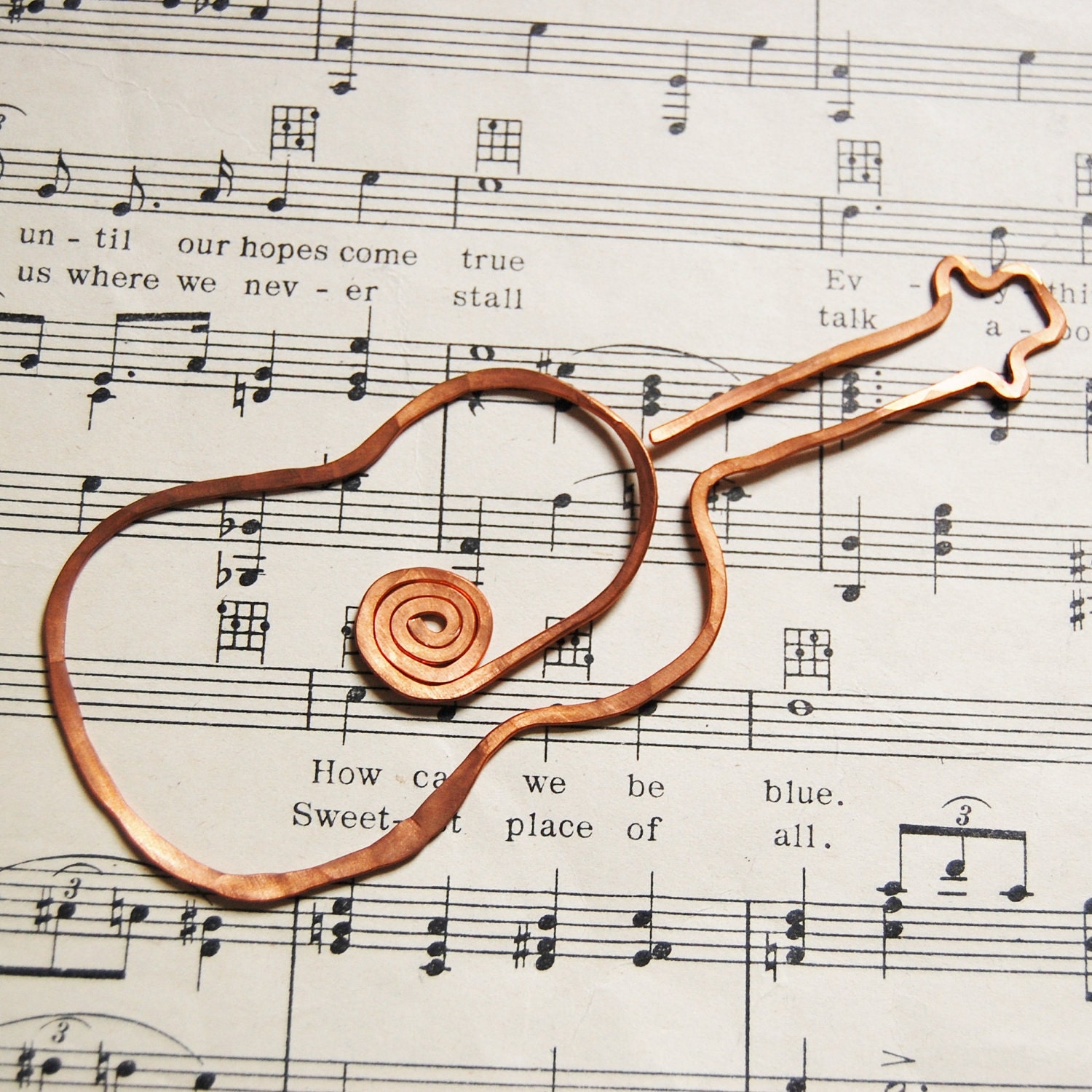 copper guitar bookmark