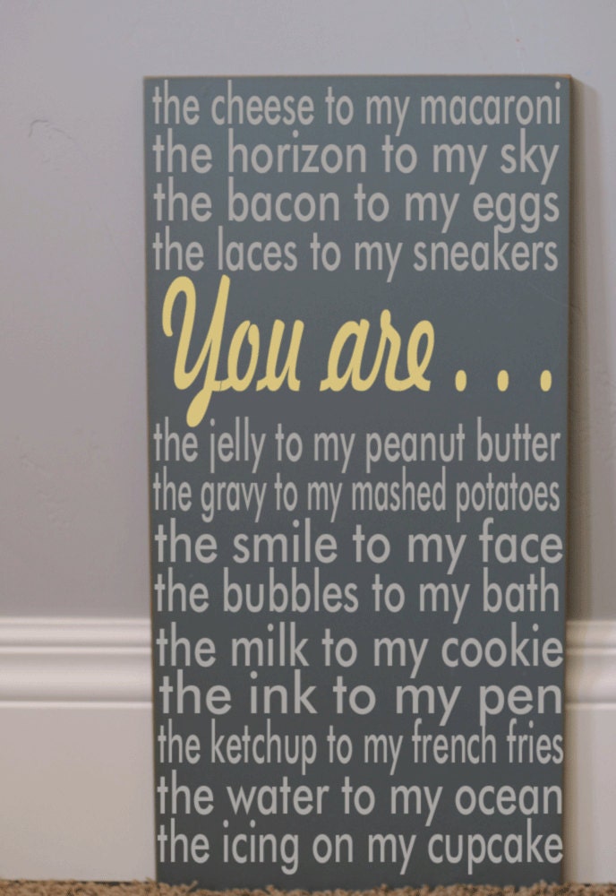 Subway Art Typography Word Art Sign -  You Are My Macaroni - Your Choice of Color