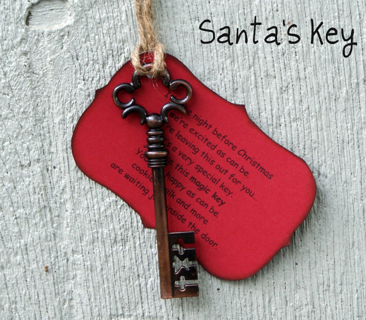 Santa's Magic Key...perfect for homes without a chimney, FREE domestic shipping