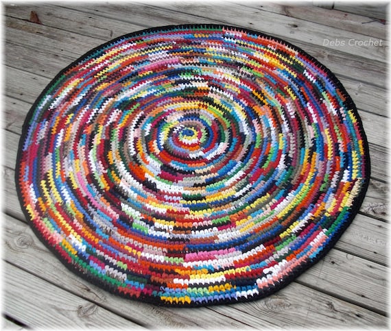 Round Multi Color Rag Rug 50 inches