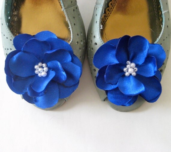 Something Blue shoe clips with pearls