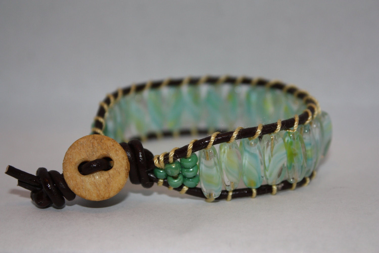 Sea foam green wrap bracelet