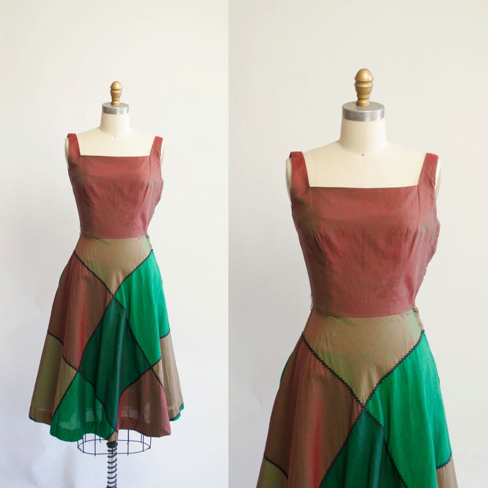 Vintage 50s Sun Dress / 1950s Patchwork Dress / by MariesVintage from etsy.com