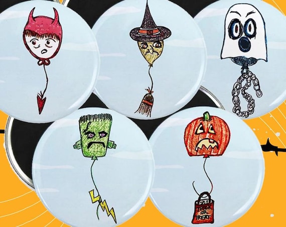Halloween Balloon Magnets by tamarakraft