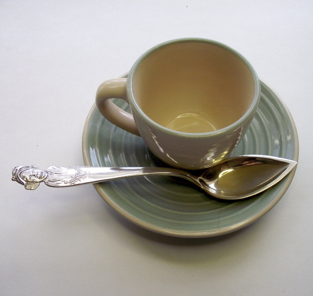 Sterling Silver Greenleaf and Crosby Sunny South Black Americana Spoon with Gold Wash