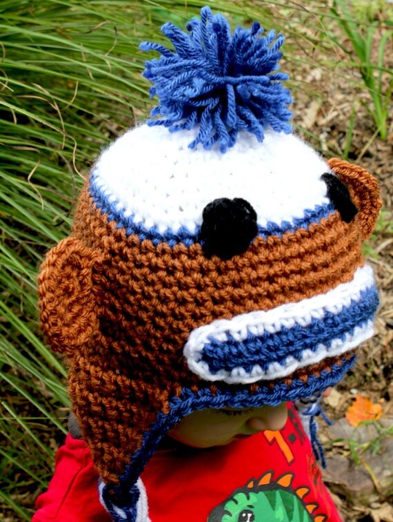 Sock Monkey Crochet Hat - Made to Order