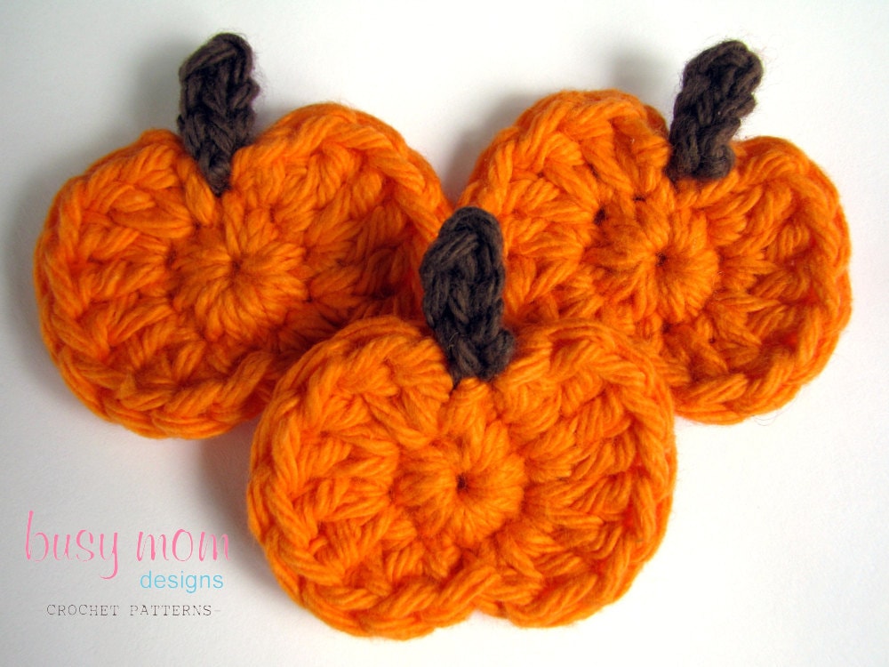 CROCHET PATTERN - Simple Pumpkin Appliqué - Motif - Embellishment - Great for any Autumn or Halloween Project - PDF 206