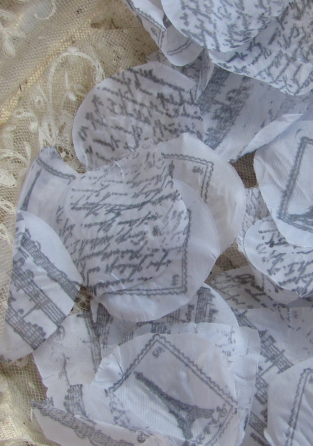 Hand Stamped Flower Petals Paris  Eiffel Tower  by My Broken Art on Etsy