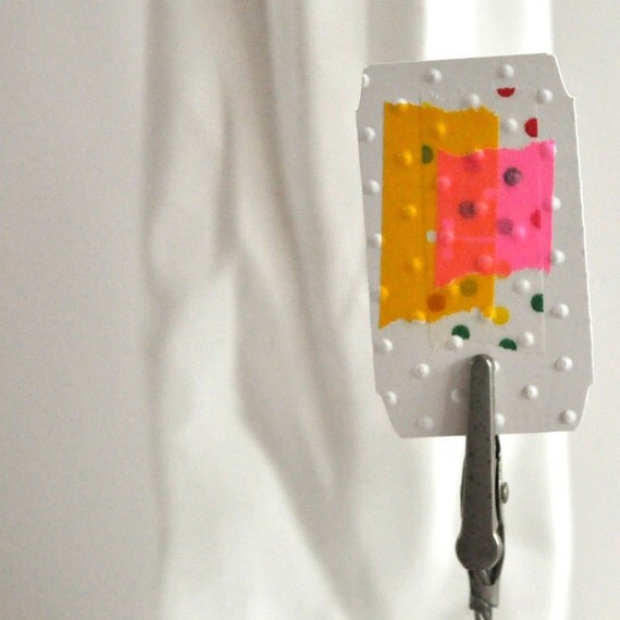 13 Embossed Washi Tape Tags Pink Orange