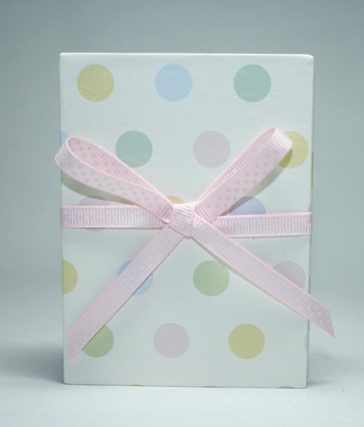 Brag Book Photo Album - Accordion - Mini wallet size - Pastel Polka Dots