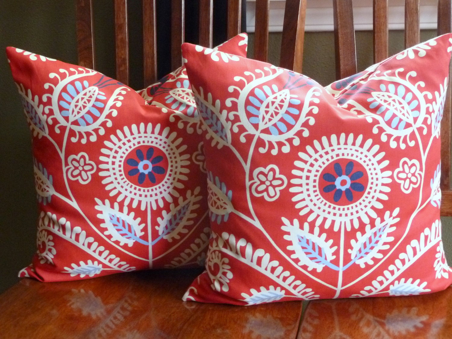 Decorative Accent Pillow Covers - Two18 Inch in Red