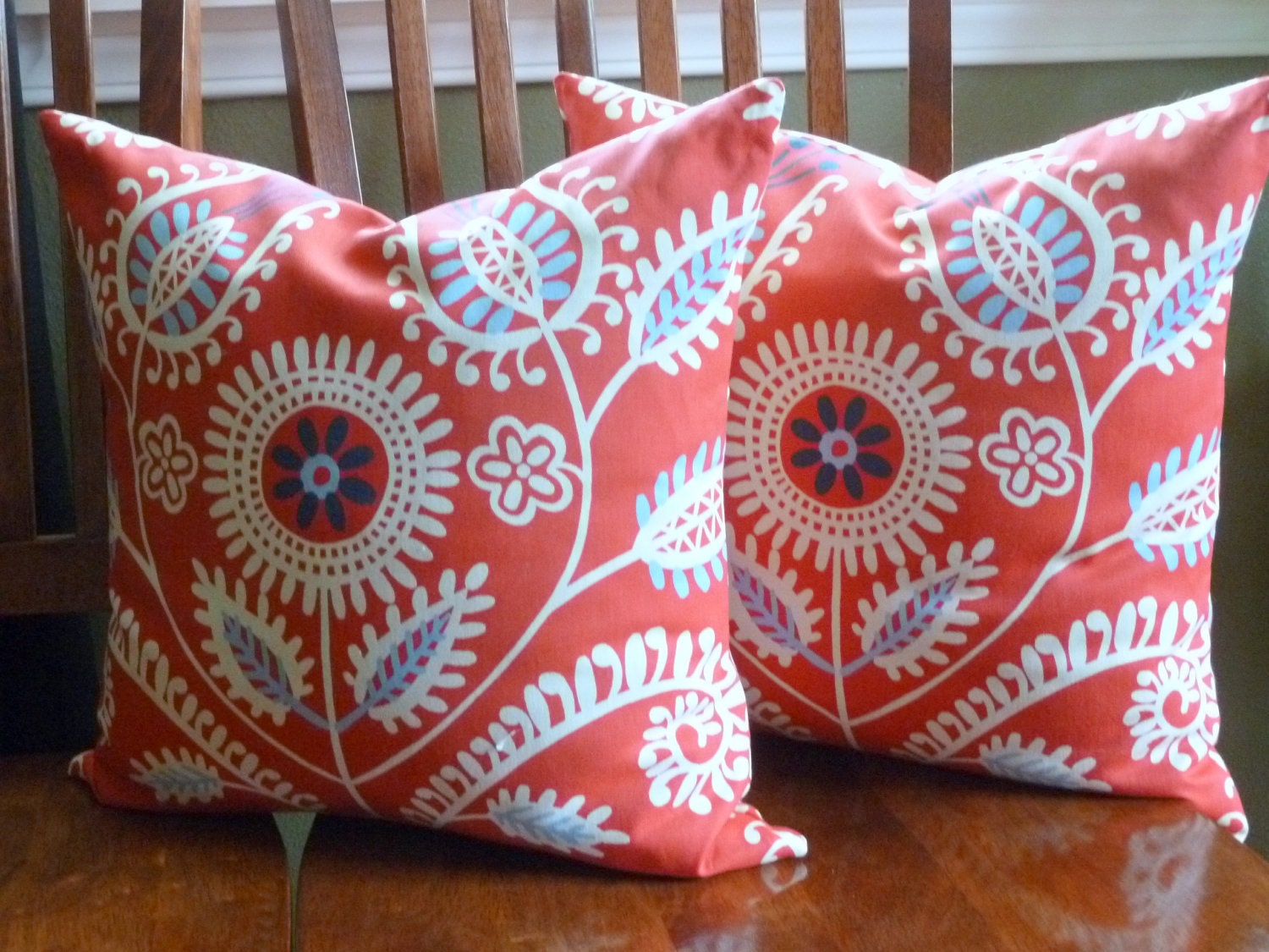 Decorative Accent Pillow Covers - Two18 Inch in Red