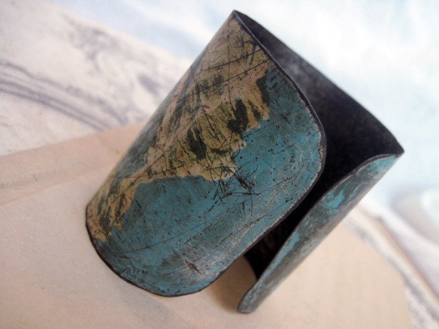 Alpine 2. Rustic Oxidized Cookie Tin Cuff.