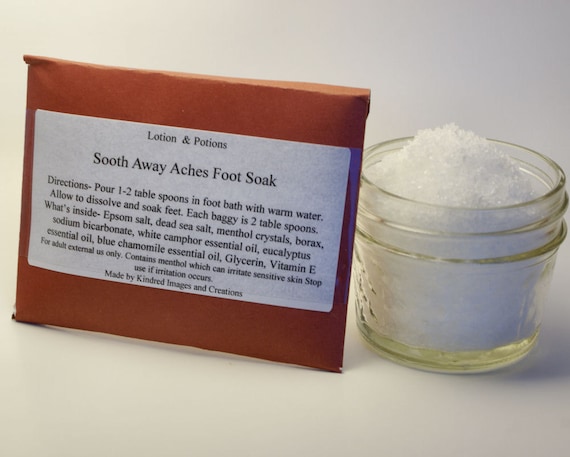 All Natural Sooth Away Aches Foot Soak with Dead sea Salt Vegan Friendly