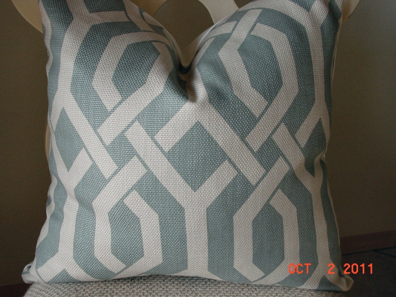 BEAUTIFUL Decorative Pillow Cover  20x20  GEOMETRIC-Seafoam Green  -  Throw Pillow-Cushion