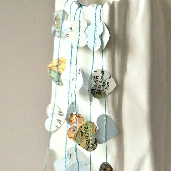 Tiny Hearts Paper Garland Blue